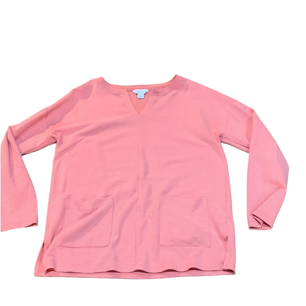 Coral Long Sleeve Sweater with Pockets box 24